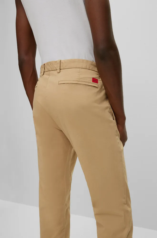 Slim-fit trousers stretch-cotton gabardine