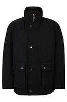 BOSS - Regular-fit jacket with high collar Black