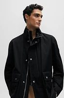 BOSS - Regular-fit jacket with high collar Black