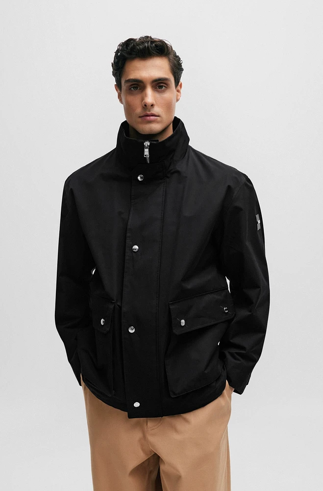 BOSS - Regular-fit jacket with high collar Black