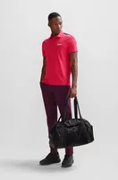 Performance-stretch polo shirt with contrast logo