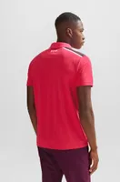 Performance-stretch polo shirt with contrast logo