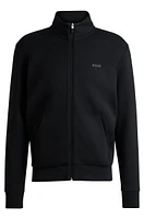 Stretch-cotton zip-up sweatshirt with logo print