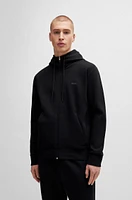 Stretch-cotton zip-up hoodie with logo print