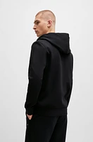 Stretch-cotton zip-up hoodie with logo print