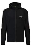 BOSS x MATTEO BERRETTINI Regular-fit zip-up hoodie with signature-stripe artwork