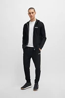 BOSS x MATTEO BERRETTINI Regular-fit zip-up hoodie with signature-stripe artwork