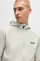 BOSS x MATTEO BERRETTINI Regular-fit zip-up hoodie with signature-stripe artwork