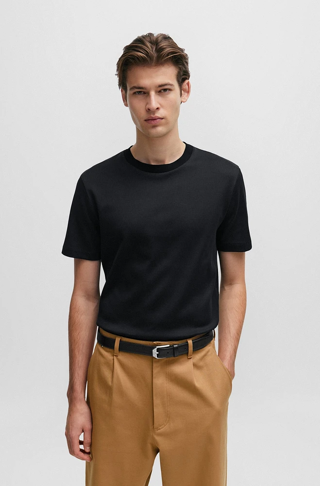 Structured-cotton T-shirt with mercerized finish