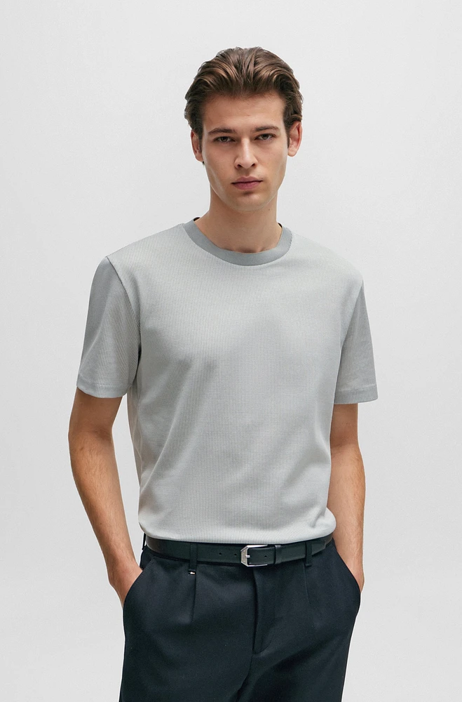 Structured-cotton T-shirt with mercerized finish