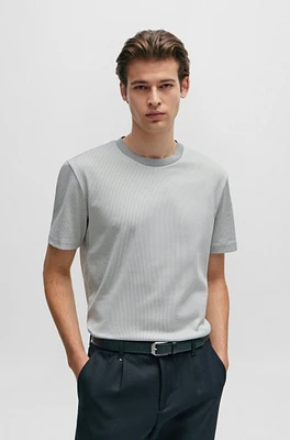 Structured-cotton T-shirt with mercerized finish
