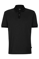 Structured-cotton polo shirt with mercerized finish