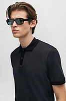 Structured-cotton polo shirt with mercerized finish