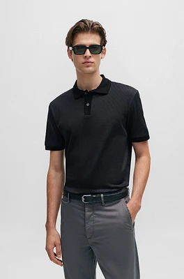 Structured-cotton polo shirt with mercerized finish