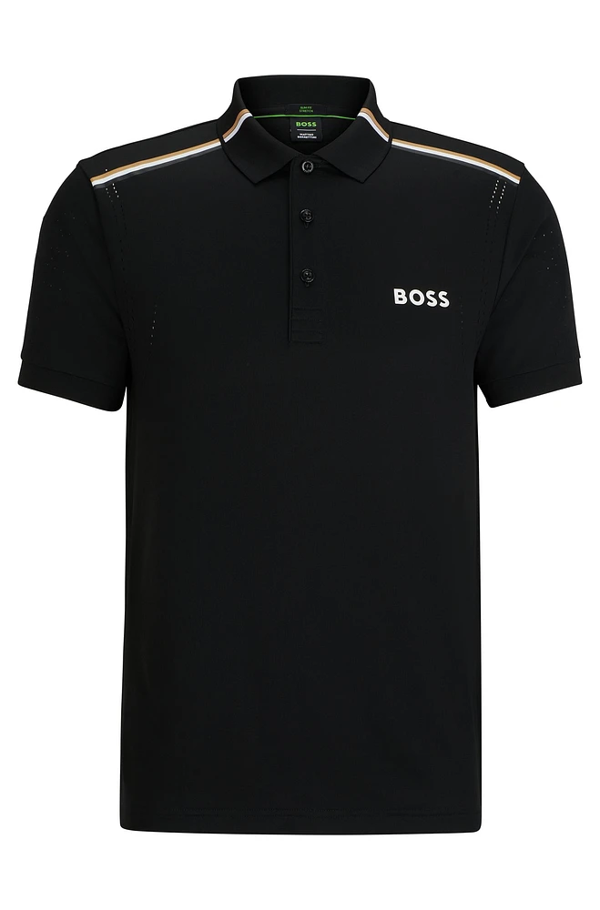 BOSS x Matteo Berrettini slim-fit polo shirt with signature stripes