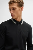 Cotton-piqué polo shirt with contrast logo