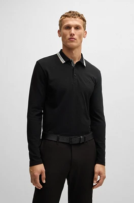 Cotton-piqué polo shirt with contrast logo