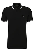 Stretch-cotton slim-fit polo shirt with branding