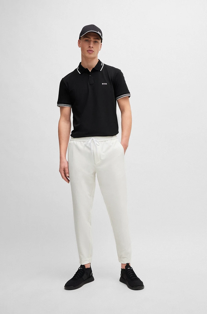 Stretch-cotton slim-fit polo shirt with branding