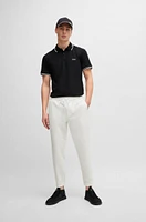 Stretch-cotton slim-fit polo shirt with branding