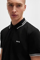 Stretch-cotton slim-fit polo shirt with branding