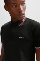 Stretch-cotton slim-fit polo shirt with branding