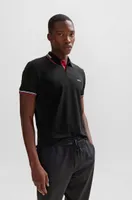 Stretch-cotton slim-fit polo shirt with branding