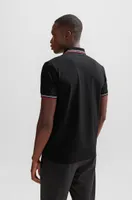 Stretch-cotton slim-fit polo shirt with branding