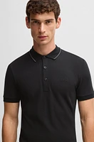 Cotton-piqué slim-fit polo shirt with tonal logo