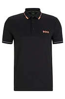 Slim-fit polo shirt with contrast logos