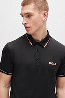 Slim-fit polo shirt with contrast logos