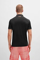 Slim-fit polo shirt with contrast logos