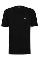 Stretch-cotton regular-fit T-shirt with contrast logo