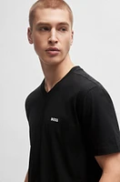 Stretch-cotton regular-fit T-shirt with contrast logo