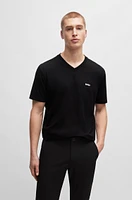 Stretch-cotton regular-fit T-shirt with contrast logo