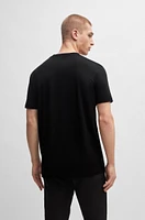 Stretch-cotton regular-fit T-shirt with contrast logo