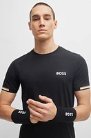 BOSS x Matteo Berrettini waffle-fabric T-shirt with signature-stripe artwork