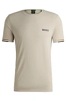 BOSS x Matteo Berrettini waffle-fabric T-shirt with signature-stripe artwork