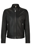 Regular-fit jacket grained leather