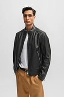 Regular-fit jacket grained leather