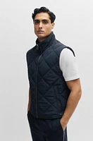 Regular-fit gilet with quilting and inside zip pockets