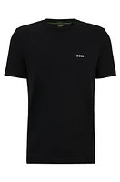 Stretch-cotton regular-fit T-shirt with contrast logo