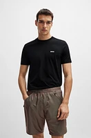 Stretch-cotton regular-fit T-shirt with contrast logo