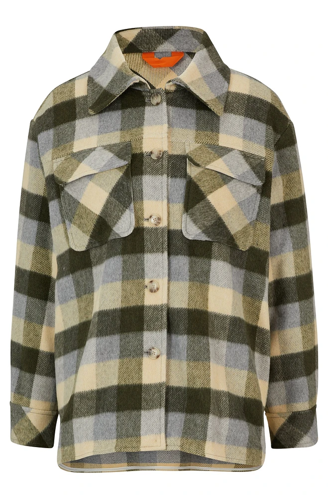 Relaxed-fit jacket checked fabric with patch pockets
