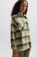 Relaxed-fit jacket checked fabric with patch pockets