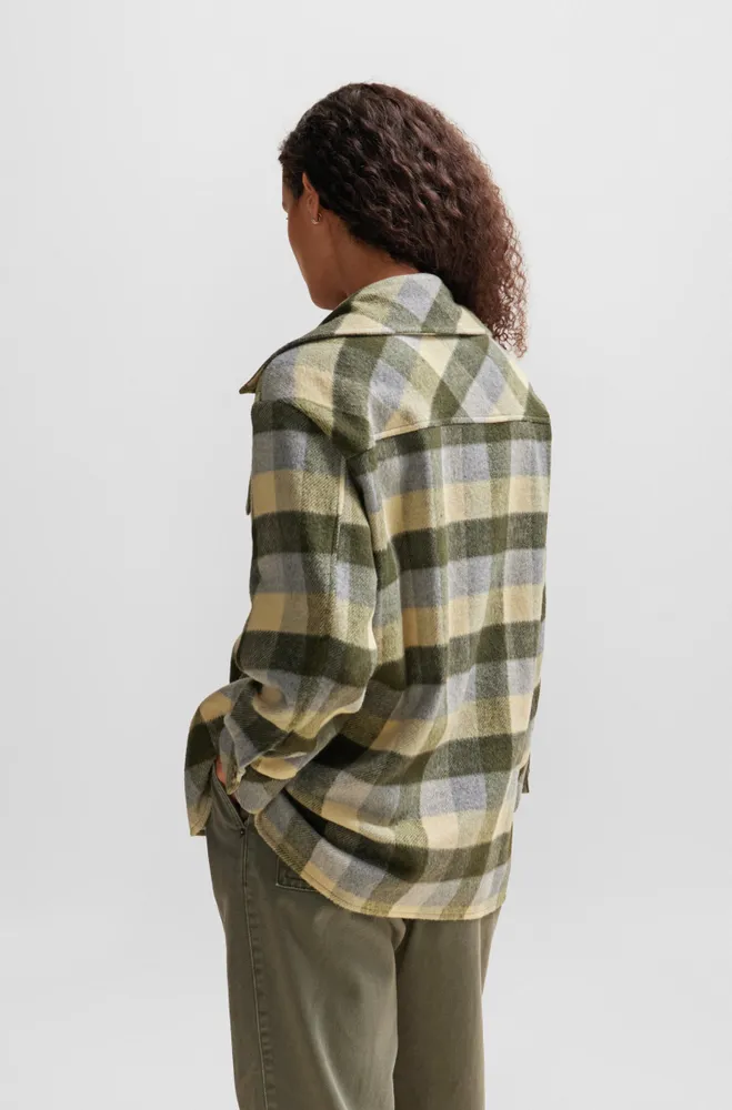 Relaxed-fit jacket checked fabric with patch pockets