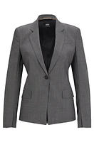 Slim-fit jacket Italian virgin-wool sharkskin