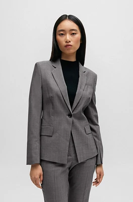 Slim-fit jacket Italian virgin-wool sharkskin