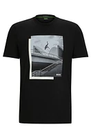 Photo-print T-shirt stretch-cotton jersey