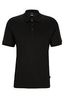 BOSS - Interlock-cotton polo shirt with structured trims Black